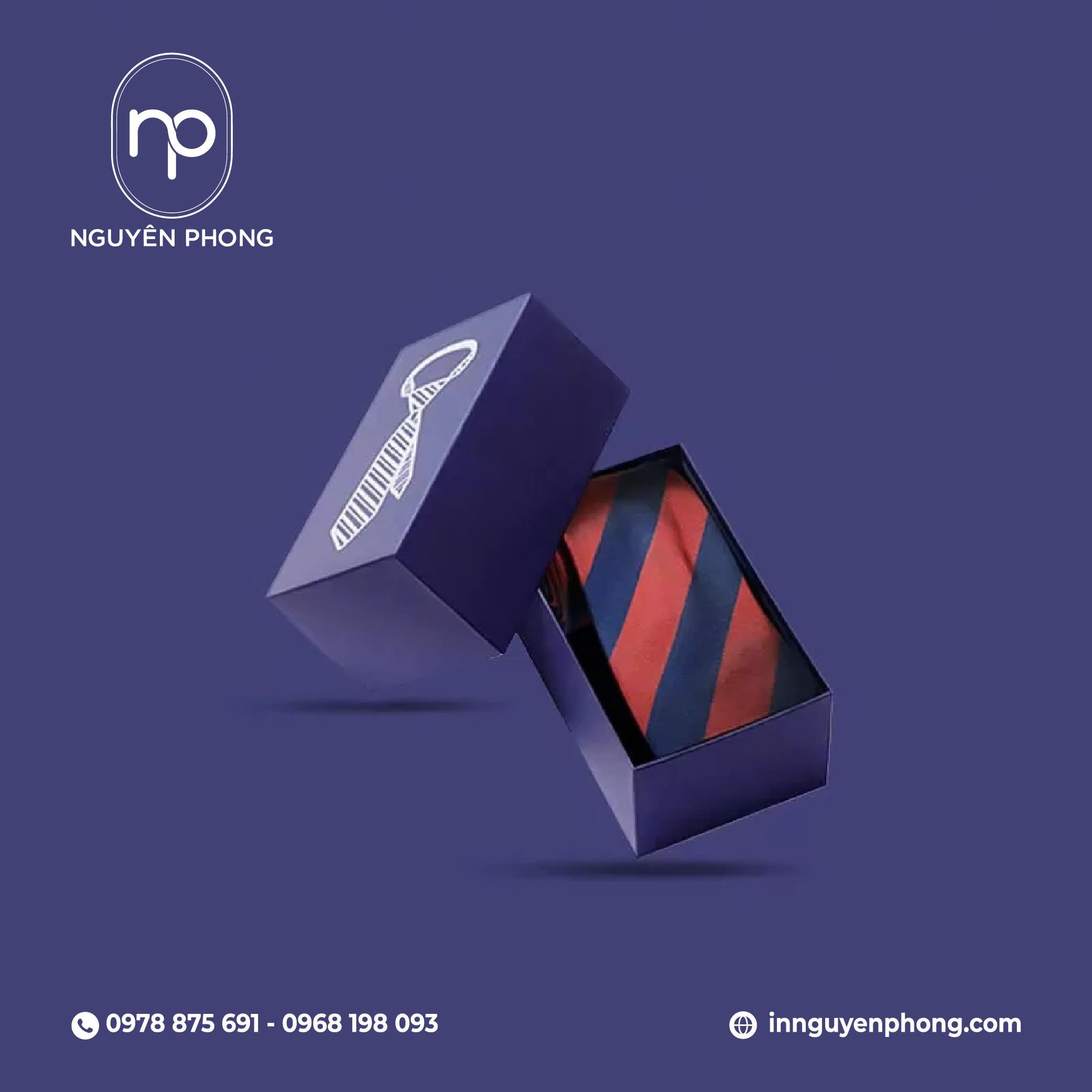 In ấn hộp đựng cà vạt chất lượng cao, uy tín 